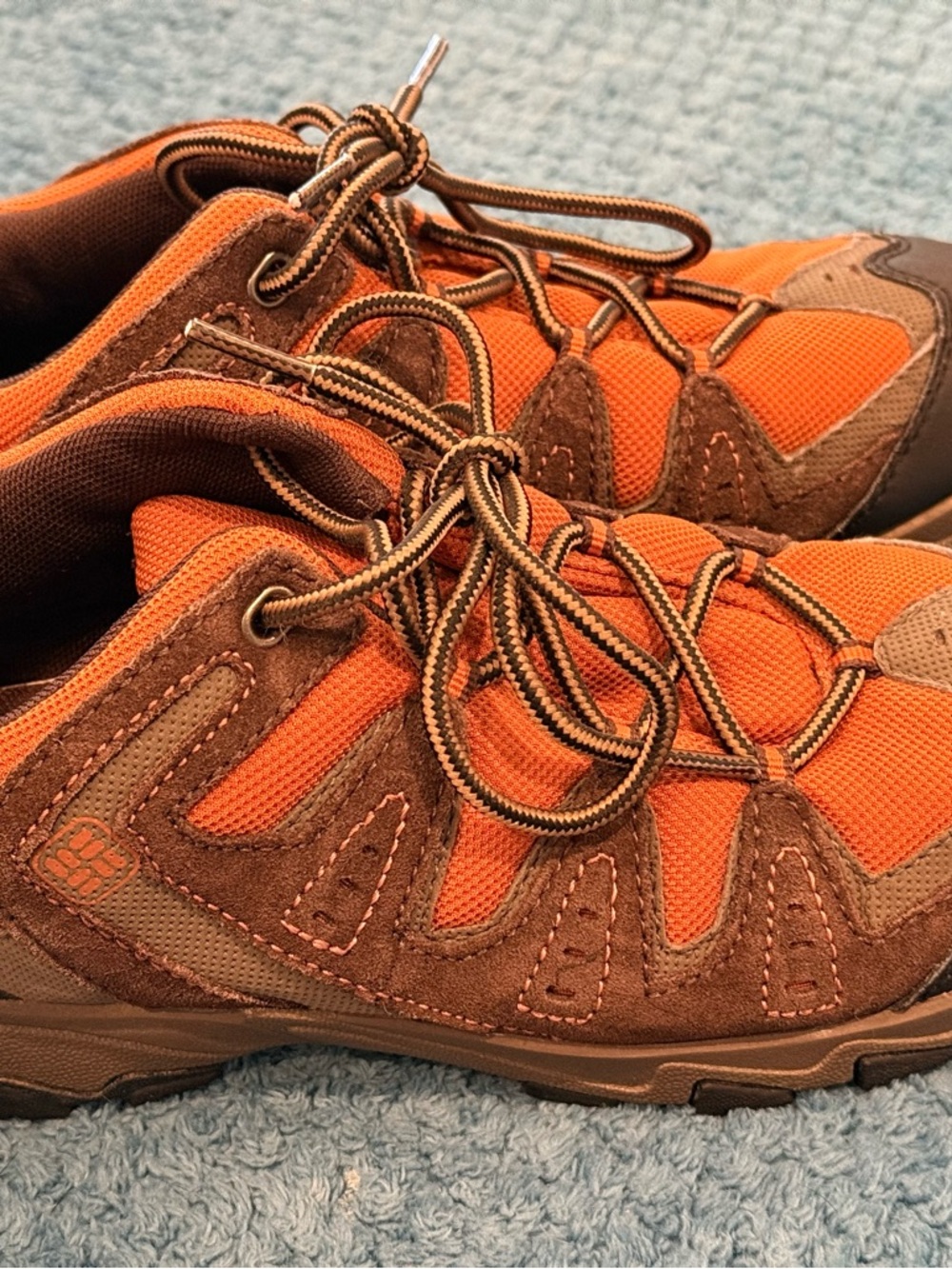 Columbia Beartooth Hiking Shoe Youth Boy Size 5 Waterproof Orange & Brown Boot - Picture 4 of 7